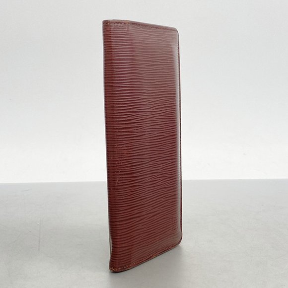 Louis Vuitton Long Wallet Epi Portefeuille Brazza M60614 Bordeaux Men's - Picture 2 of 10